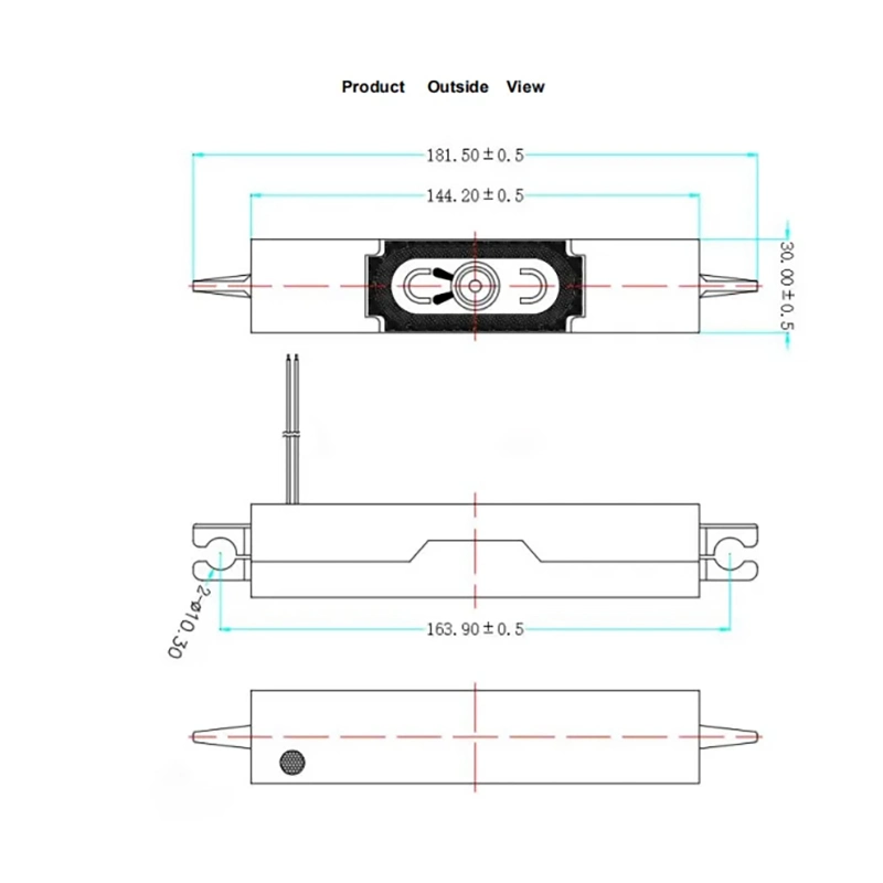 8 Ohm rectángulo de 10W el altavoz Carcasa de plástico con forma de óvalo imán interno en miniatura de verificación de rango completo de altavoz para TV Audio Playe