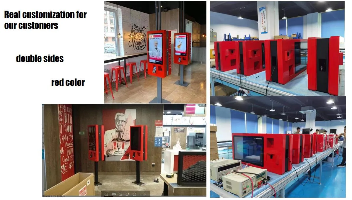 POS Terminal Holder 24" 27" 32" Mcdonald Kfc Restaurant Capacitive Touch Screen Payment Kiosks for Self Service