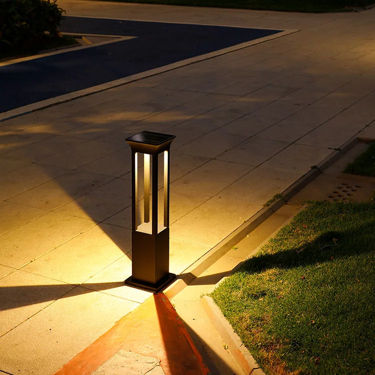 IP65 LED Solar Waterproof Landscape Aluminum Countyard Bollard Garden Lawn Pillar Light