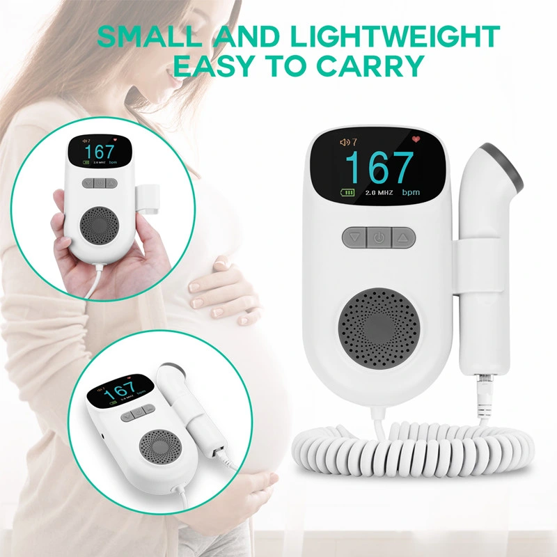 for Home Care Pregnant Doppler Baby Heart Rate Monitor Pocket Fetal Doppler Machine