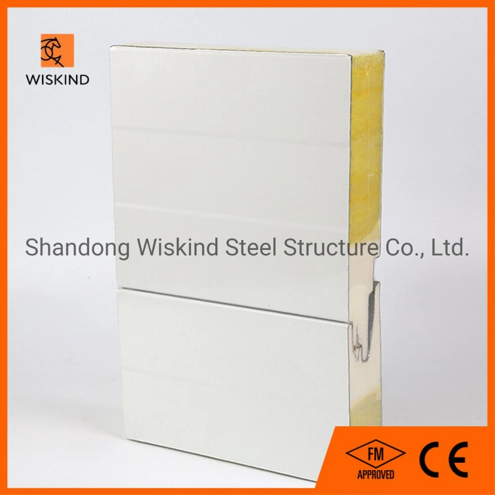 Fire Resistance/Sound Absorption Glass Wool Rock Wool Composite Wall/Roofing Panel for Steel Building with CE/FM