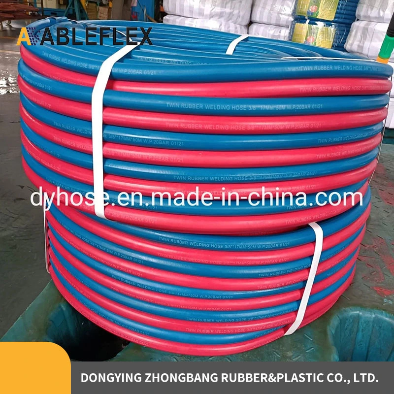 Factory Direct Rubber 6.5mm Oxygen Welding Equipment Acetylene Cylinders Twin Hose for Welding Machine