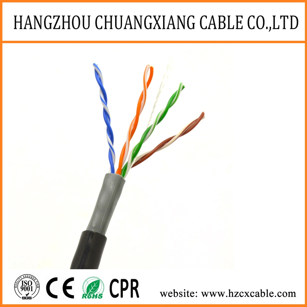 LAN Cable Pass Fluke HDPE Jacket Bare Copper Outdoor High Speed Cat5e UTP Network Cable