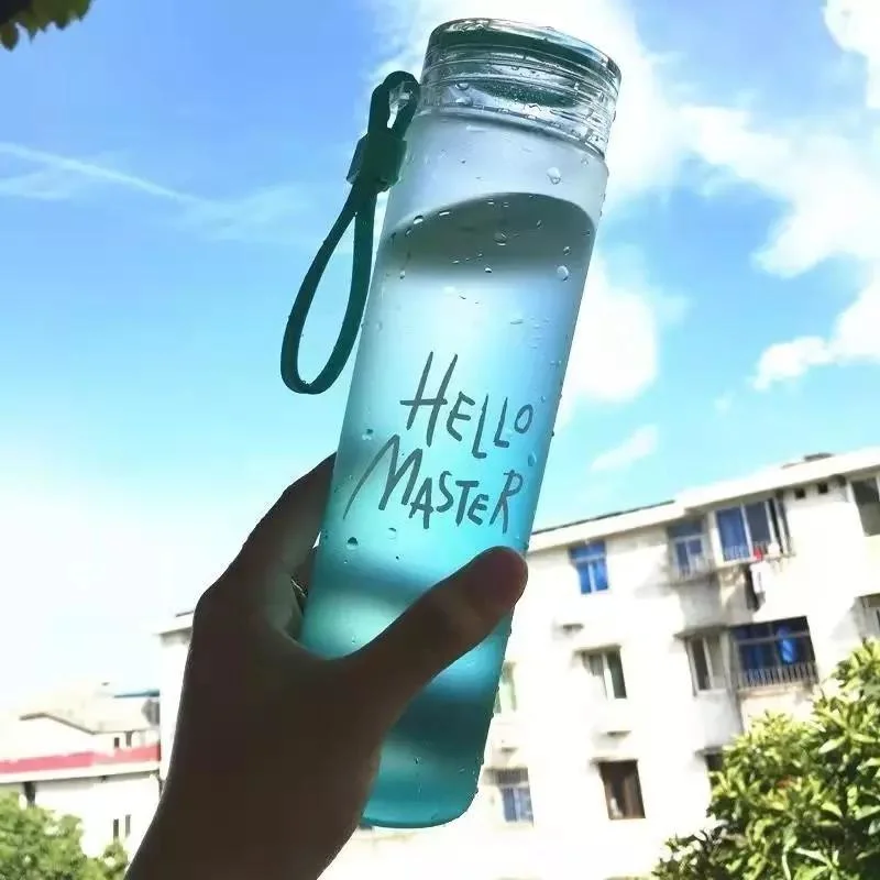 Wholesale/Supplier Gift Letter Bottle Colorful Frosted Portable Drinking Cheap Glass Water Bottle with Lid