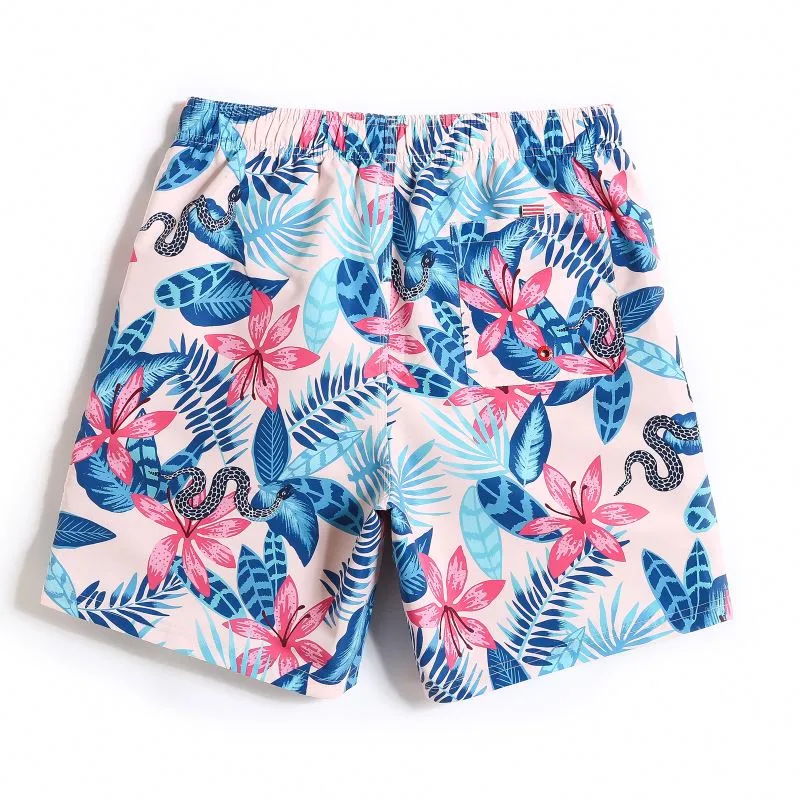 Custom Logo Printed Sublimation Swimwear Shorts Mens Beach Shorts with Pocket
