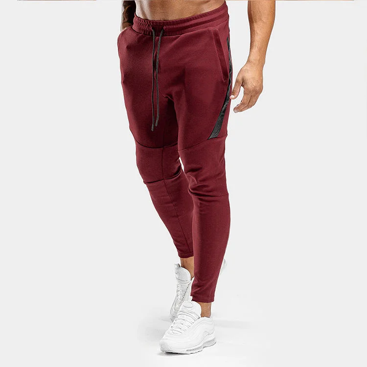 Sport Custom Logo Workout Patchwork Male Sweatpants Slim Fit Cotton Drawstring Fitness Gym Men Jogger Pants Trackpants