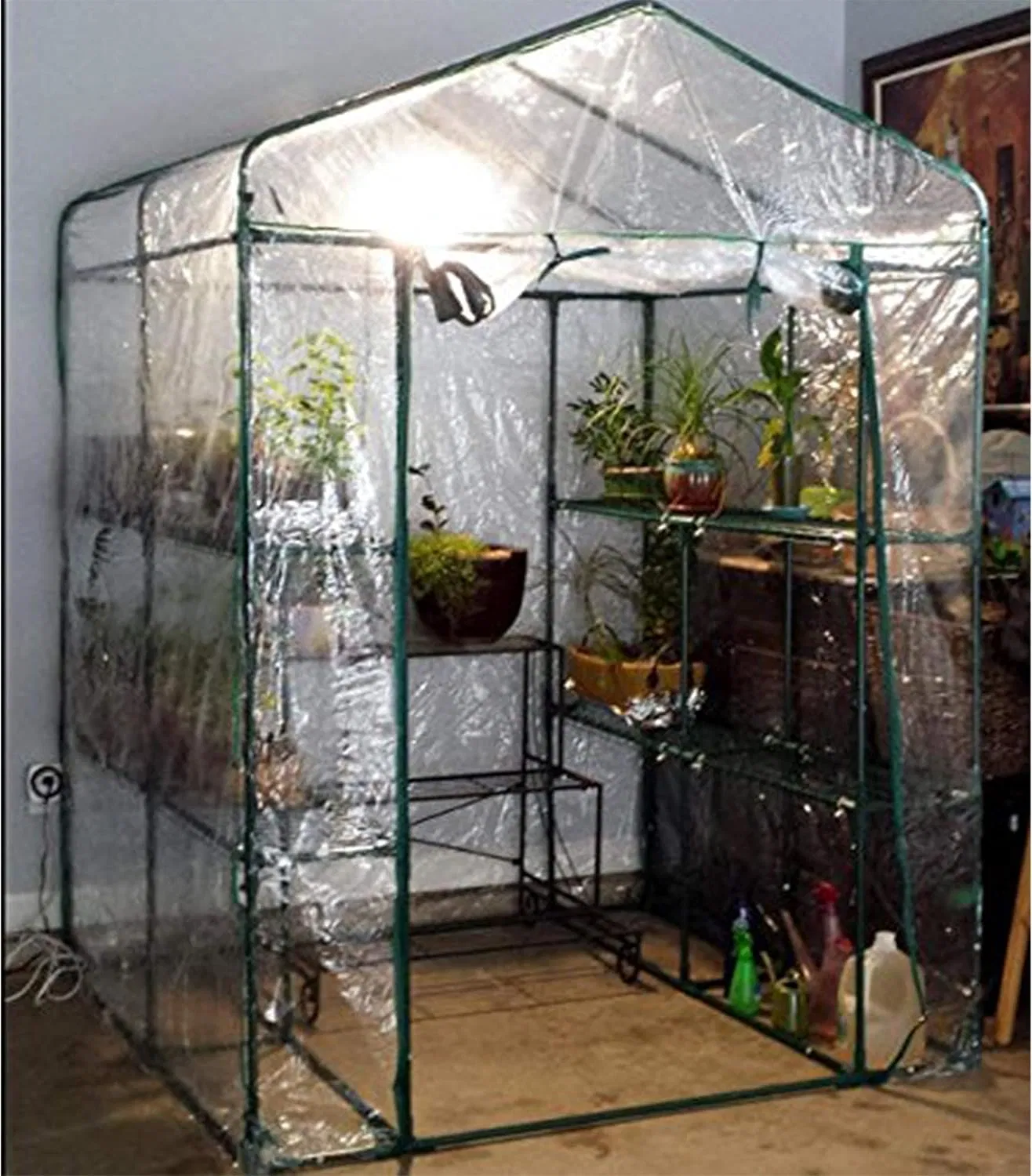 Greenhouse- Indoor Outdoor with 8 Sturdy Shelves-Grow Plants, Seedlings, Herbs, or Flowers in Any Season-Gardening Rack