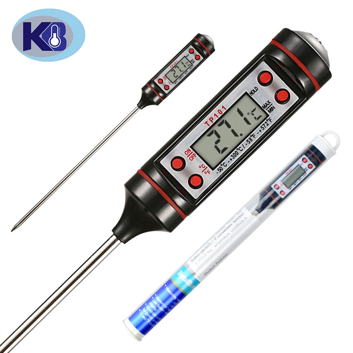 Tp101 Kitchen Oil Thermometer BBQ Baking Temperature Measuring Electronic Food Thermometer Tp101