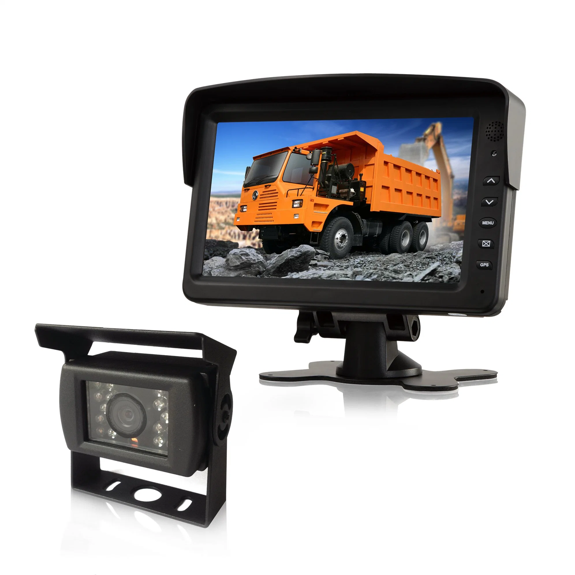 شاشة عرض سيارة بشاشة عرض بحجم 7 بوصات من طراز Dash Mount مزودة بثلاثة مقاطع فيديو مداخل لدقة شاشة TFT LCD 800*480 للمساعدة في الرجوع إلى الخلف