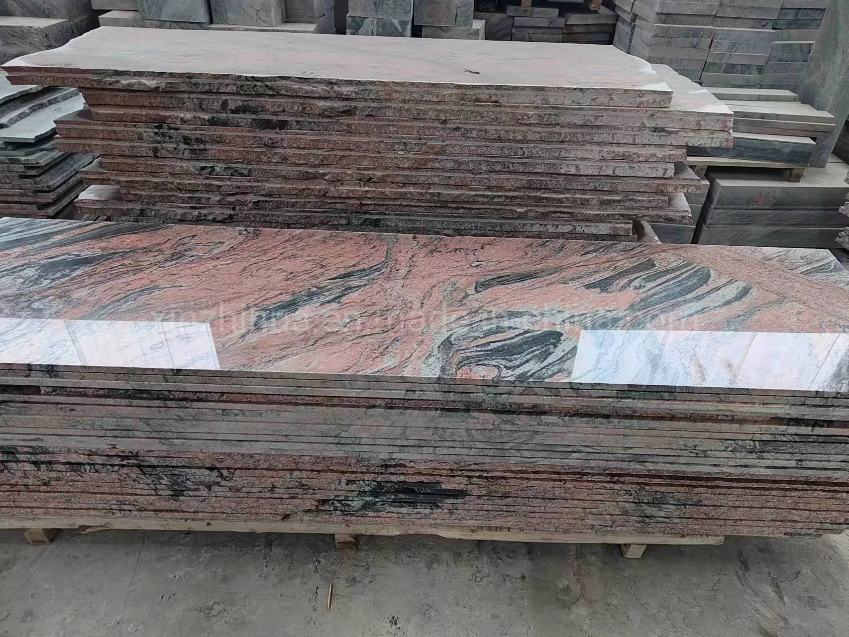 Extoic Juparana Multicolor Red Granite Stairs Facade Cladding Stone Tiles