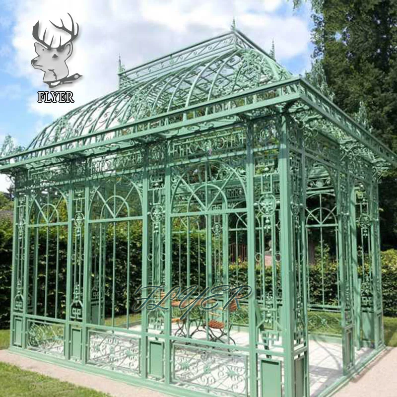 Serre de jardin en métal Craft Greenhouse Pavilion Gazebo Grand Gazebo extérieur en fonte.