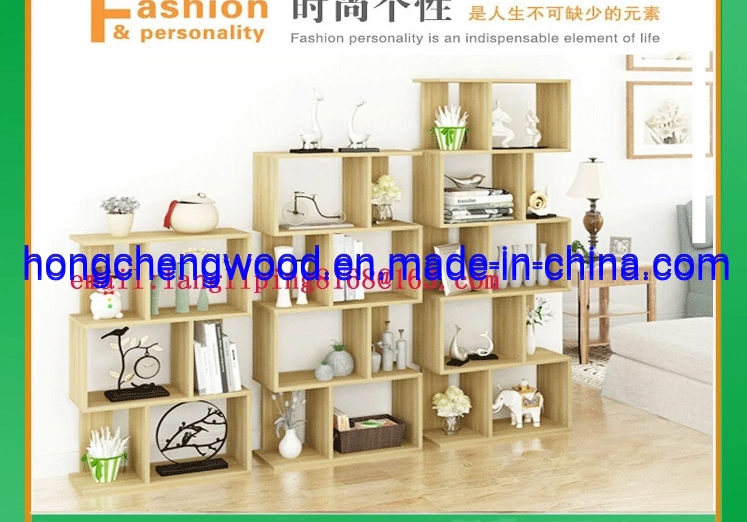 Wooden Bookshelf for The Office and Home Furniture