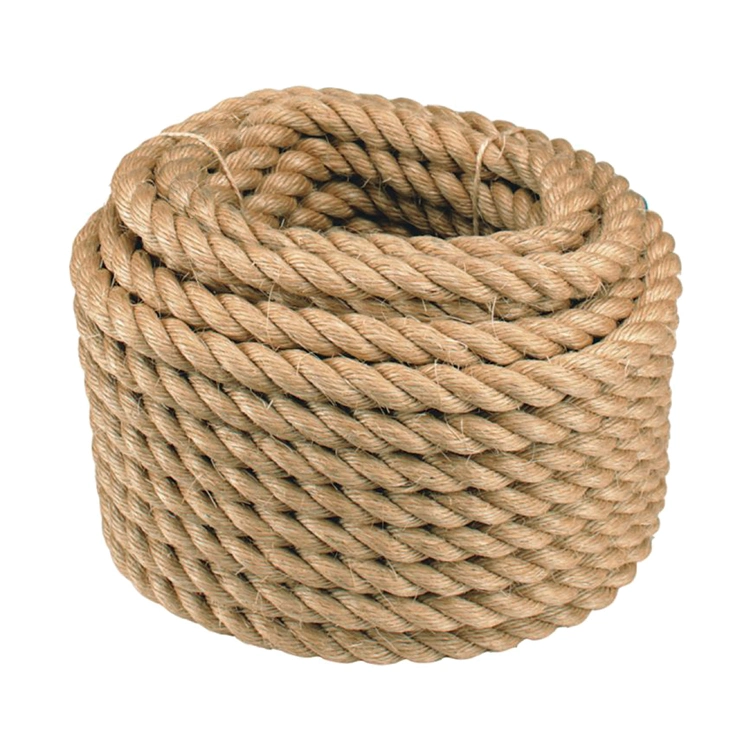 Factory Wholesale Twist 3/4 Strands Natural Manila/Sisal Jute Hemp Twist Fiber Rope for Marine and Fishing