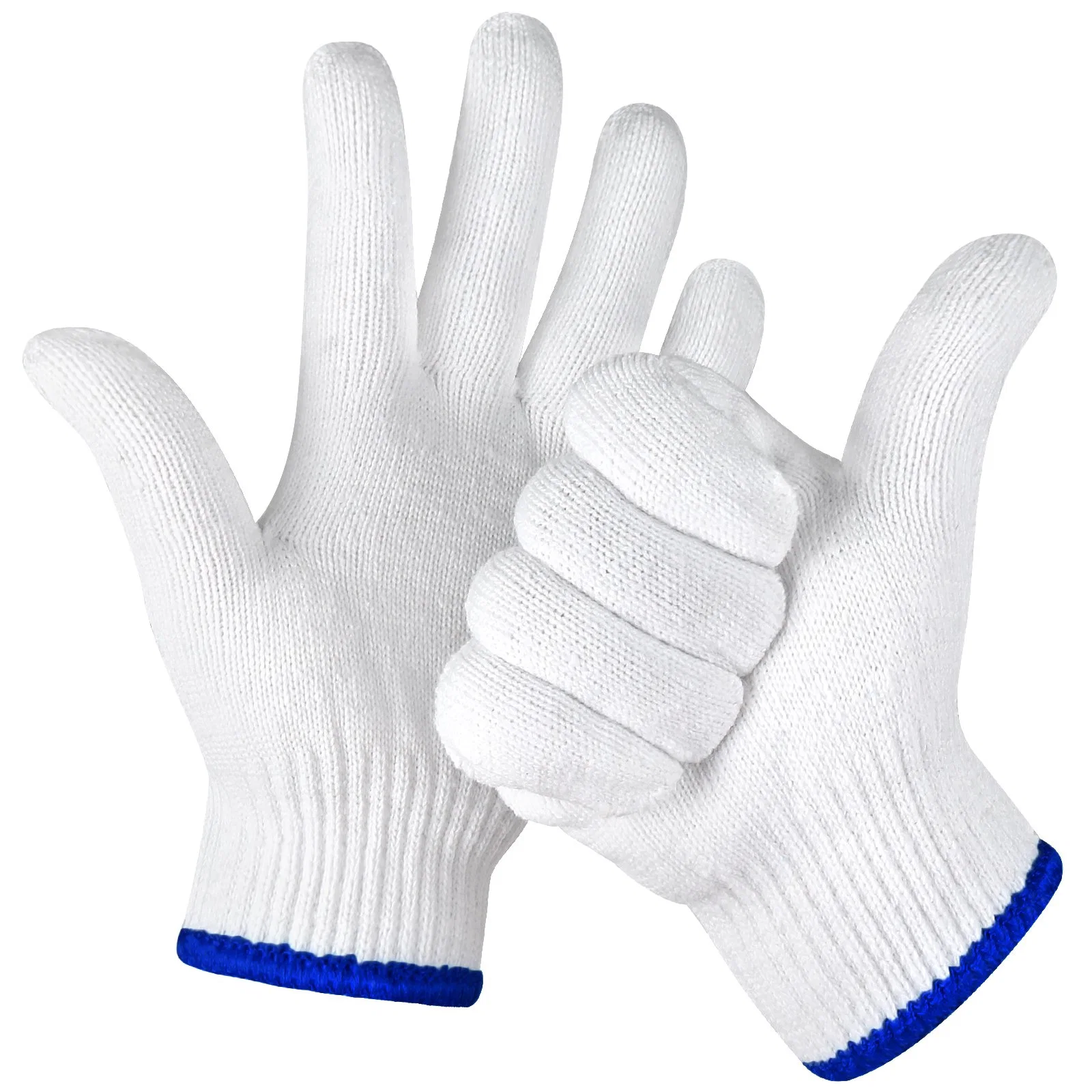 China Wholesale 7/10gauge White Mittens Safety/Work Glove Working Guantes Cotton Knitted Gloves