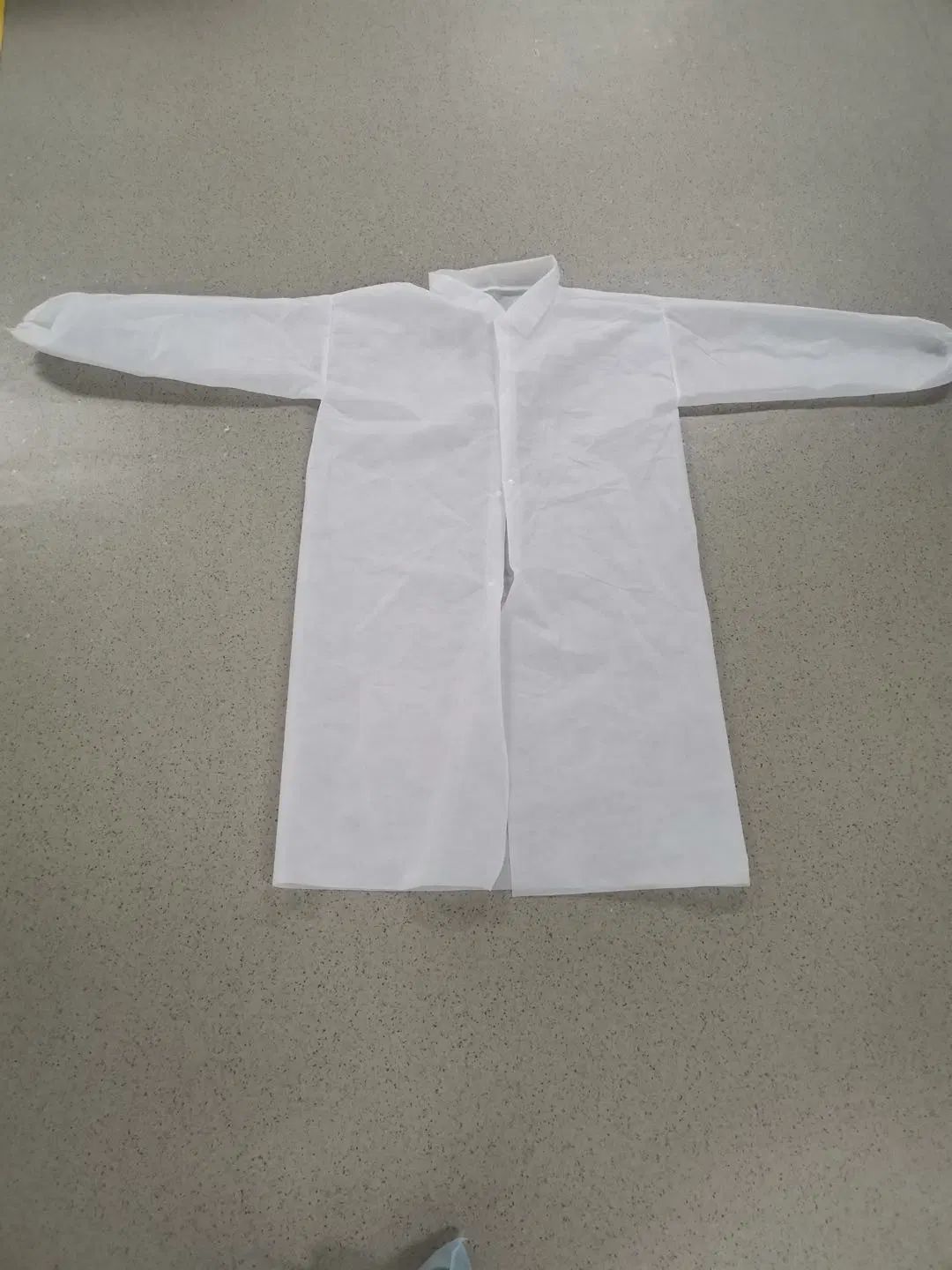 SMS de PP não tecido descartável Vestuário Lab Coat
