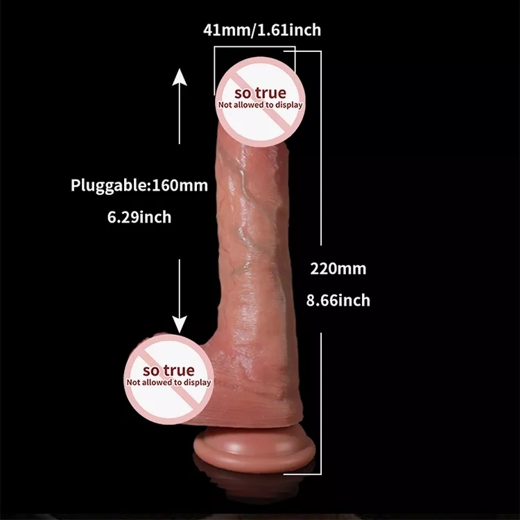 Top Selling 8.4 " Double Layered Liquid Silicone Dildo Real for Man and Women, Elastic Silicone Dildo Artificial Penis Realistic