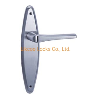 Stainless Steel Lever Handle Square Plate with Lock for Wooden Door
