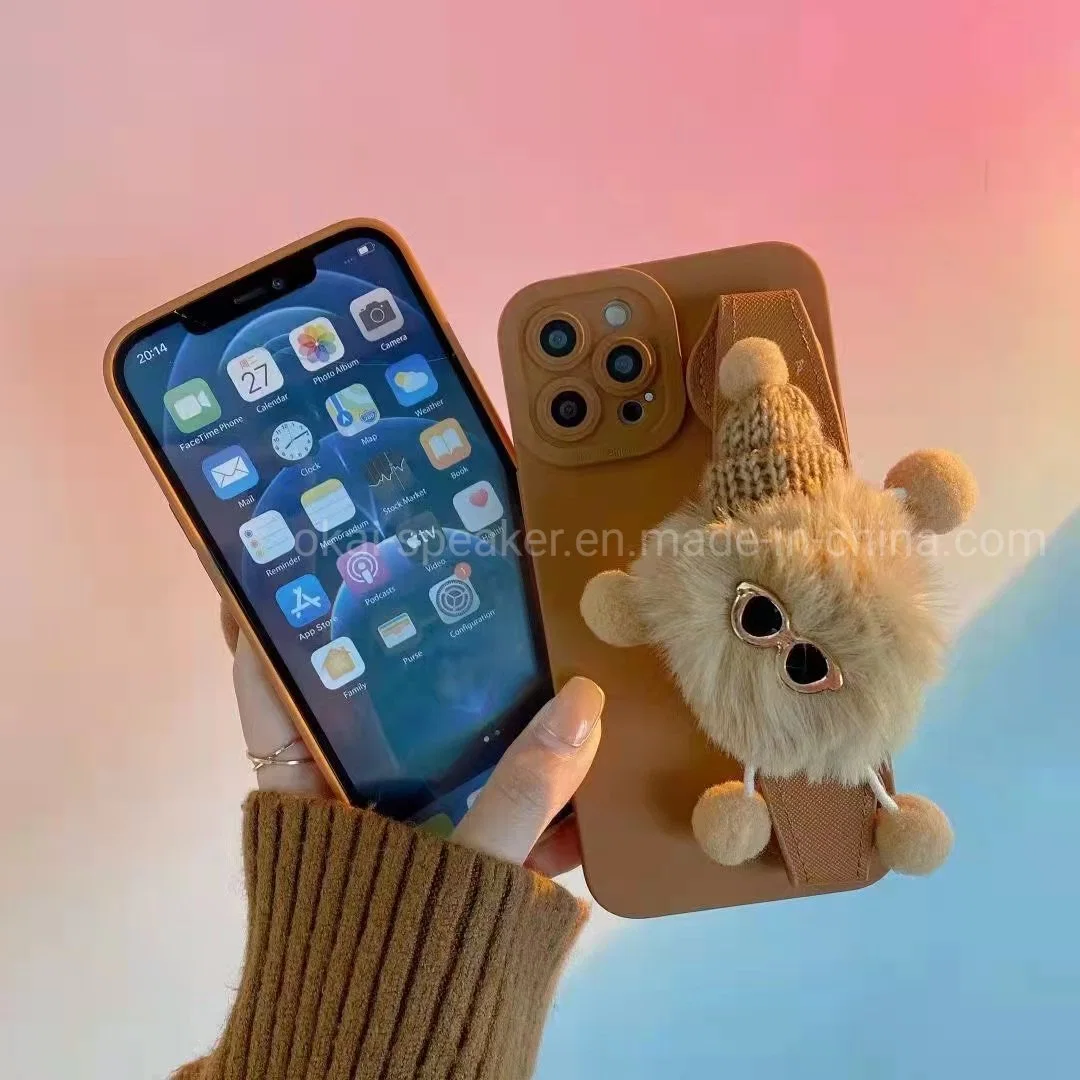 New Cartoon Toys Bear Wristband Holder Stand Mobile Phone Case