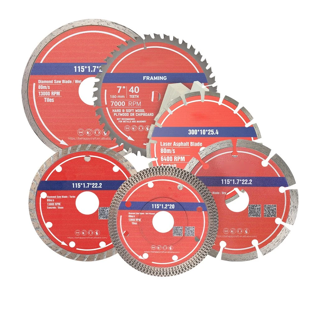 قرص قطع بحجم 4.5 بوصة من نوع Gold Moon Turbo Diamond Blade عجلة قطع خزف خزفي من الرخام الجرانيتي