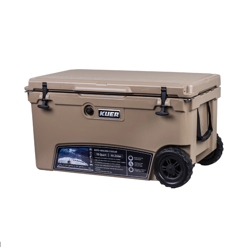 Kuer 75qt Rotomolded Ice Cooler Box with Wheels