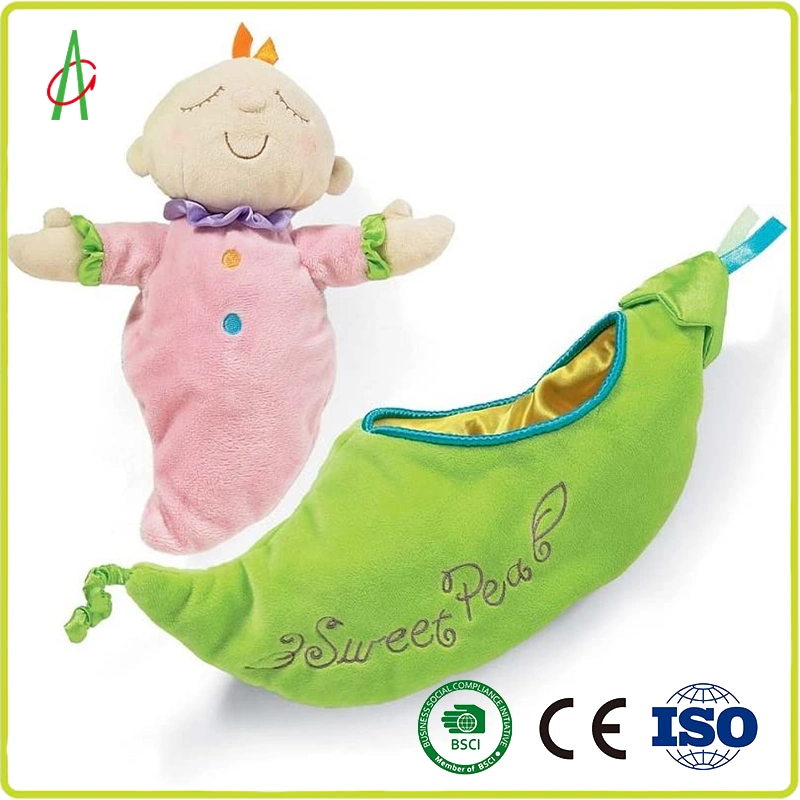 Soft Stuffed Baby Comfortable Pea Washable Insect Rabbit Peanut Shape Plush Toy