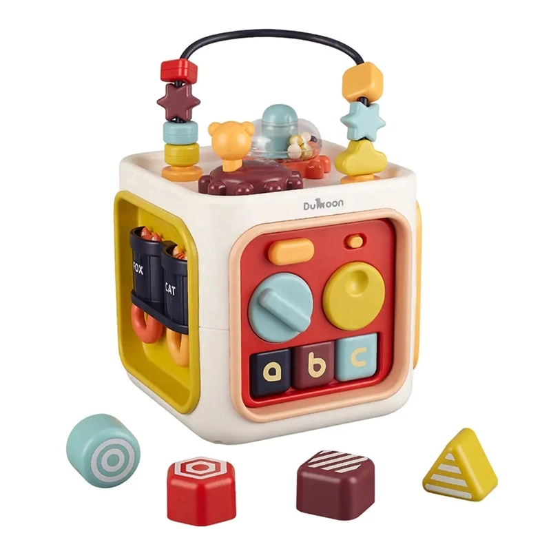Gros jouet pour bébé, hexaèdre éducatif, activité musicale, forme mignonne, jouet pour enfants avec six côtés de tambour.