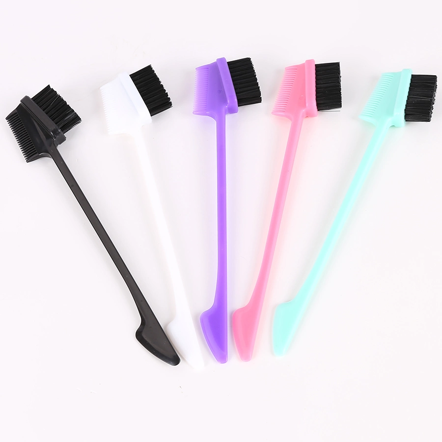 Double-Sided Edge Control Hair Comb Three Head Makeup Brush Household Eyebrow Comb Makeup Tools