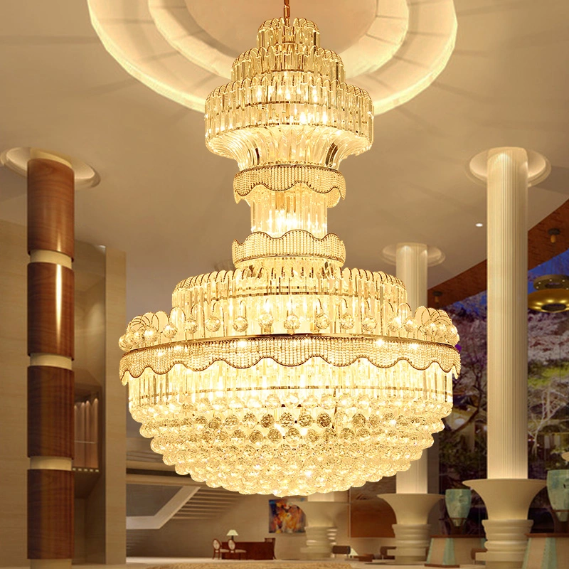 Traditional Crystal Pendant Light Large Hotel Chandelier Handmade Lamps (WH-NC-07)