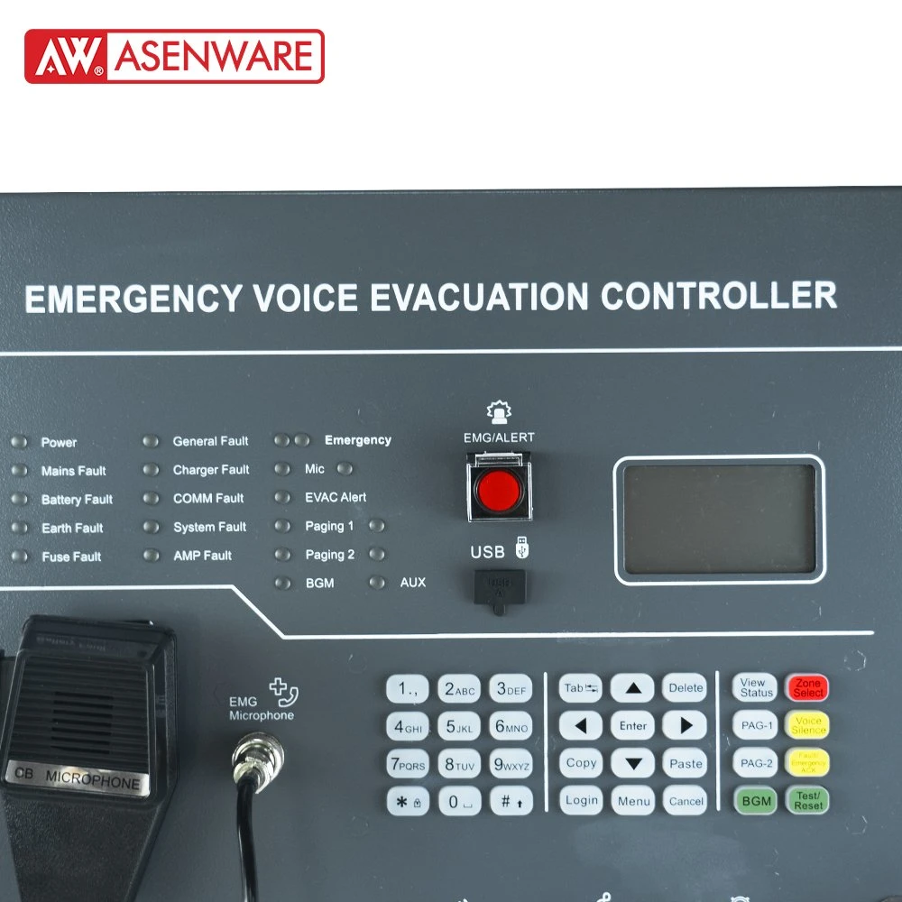 230V Emergency Voice Evacuation Controller Voice Evacuation System 500W Amplifier
