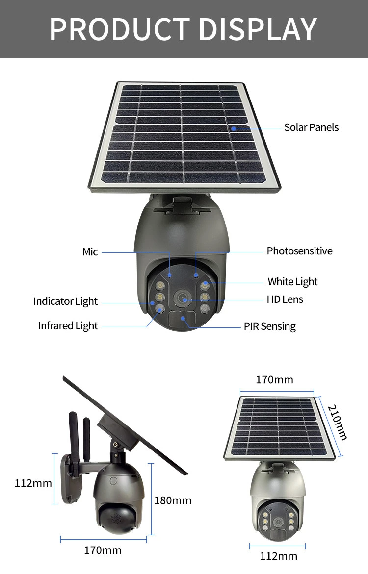 Smart Solar Panel Battery Security Camera 4G Night Vision Waterproof Camera System