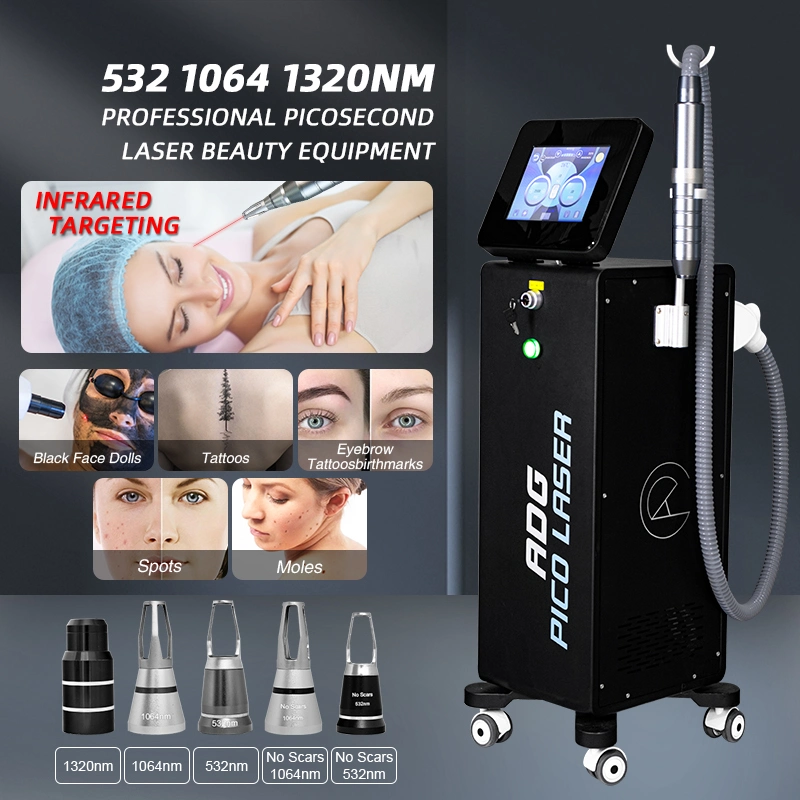 Laser monochrome de qualité supérieure 532nm 755nm 1064nm laser à fond de photo Q-Switched Tattoo Removal Beauty Equipment