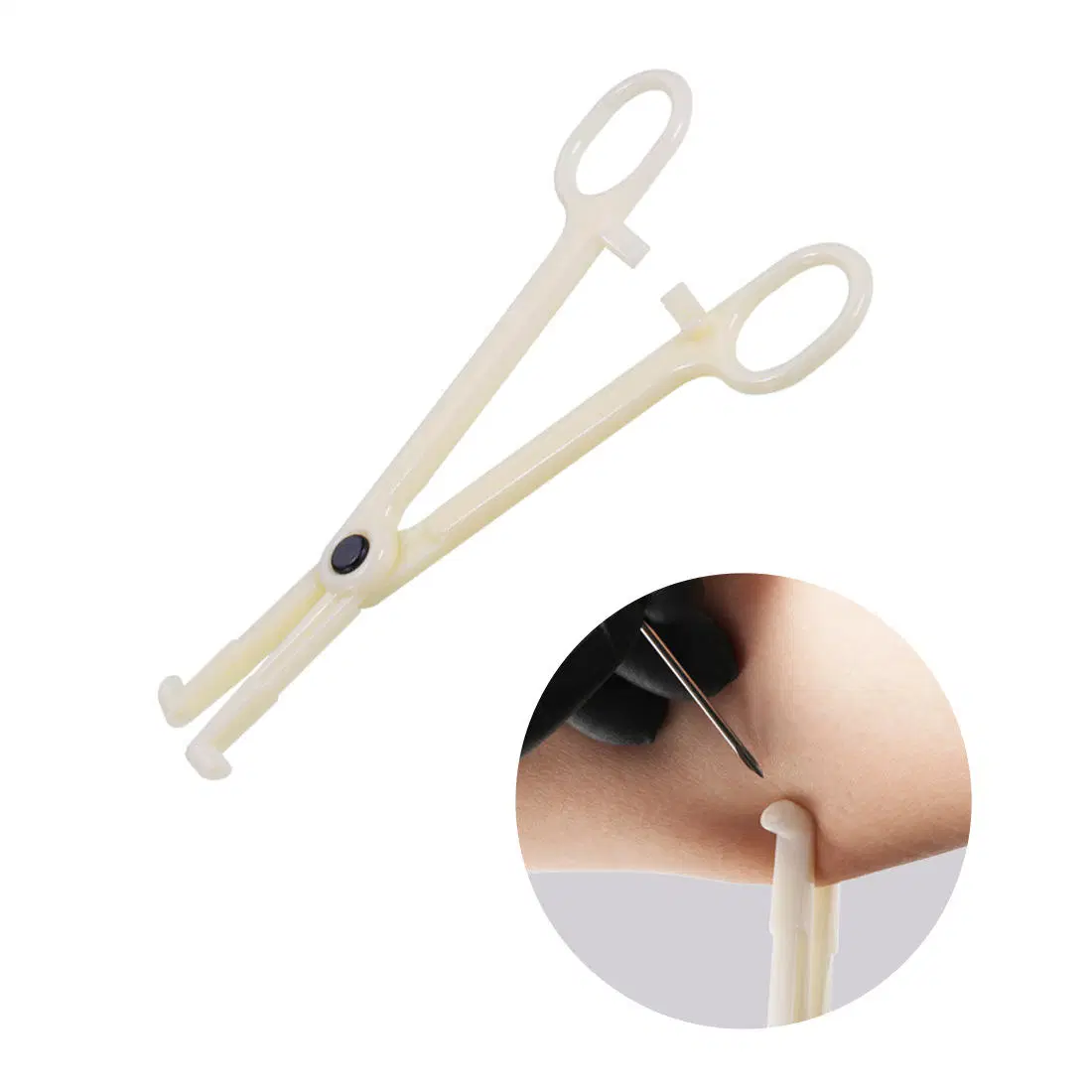 Disposable Acrylic Clamp Tools for Ear Lip Nose Round Open Piercing Forceps