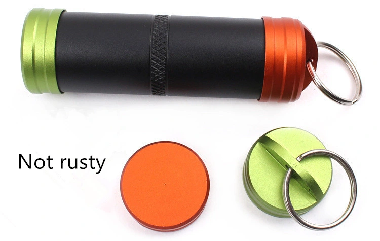 Aluminum Waterproof Pill Medicine Bottle Ootdoor EDC Keychain Tool Pendant Small Waterproof Container Box Case Tank Storage Jar Storage Jars Smoke Jar Storage