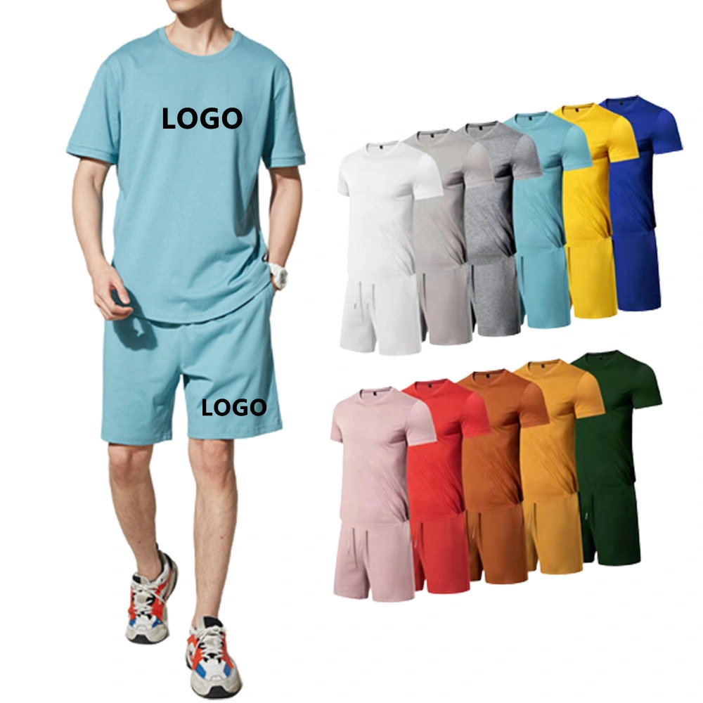 2022 Novo Custom Homem Streetwear unissexo T Shirt fatos e calções de algodão branco unissexo sobredimensionado T-shirt define o OEM