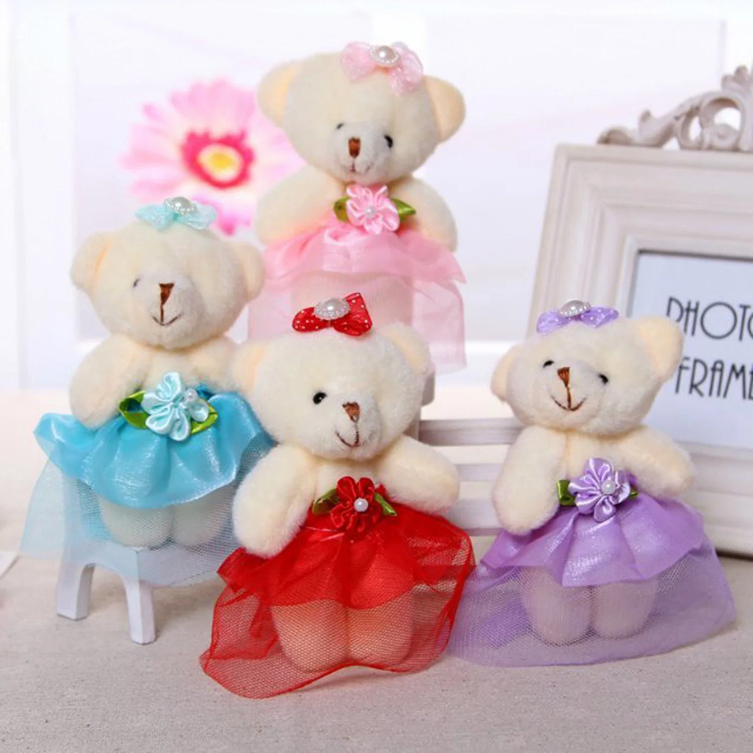 Mini Bear Stuffed Animal Bulk Assorted Wedding Plush Toys for Birthday Cake Wedding Decorations Party Favors Supplies
