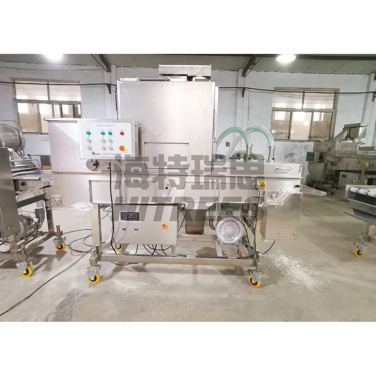 Powerful Motor Fish Breading Battering Forming Frying Processing Line