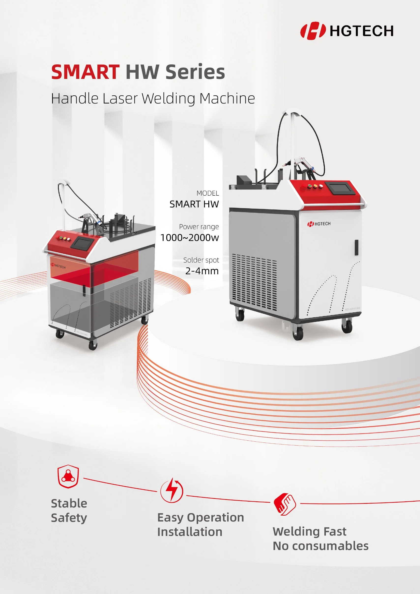 Hgtech Fast Speed Handheld Fiber Laser Welding Machine 1000W 1500W Mit Raycus IPG Laserquelle, die in Elektronik/Blech/Luftbedingungen verwendet wird Industrie usw.