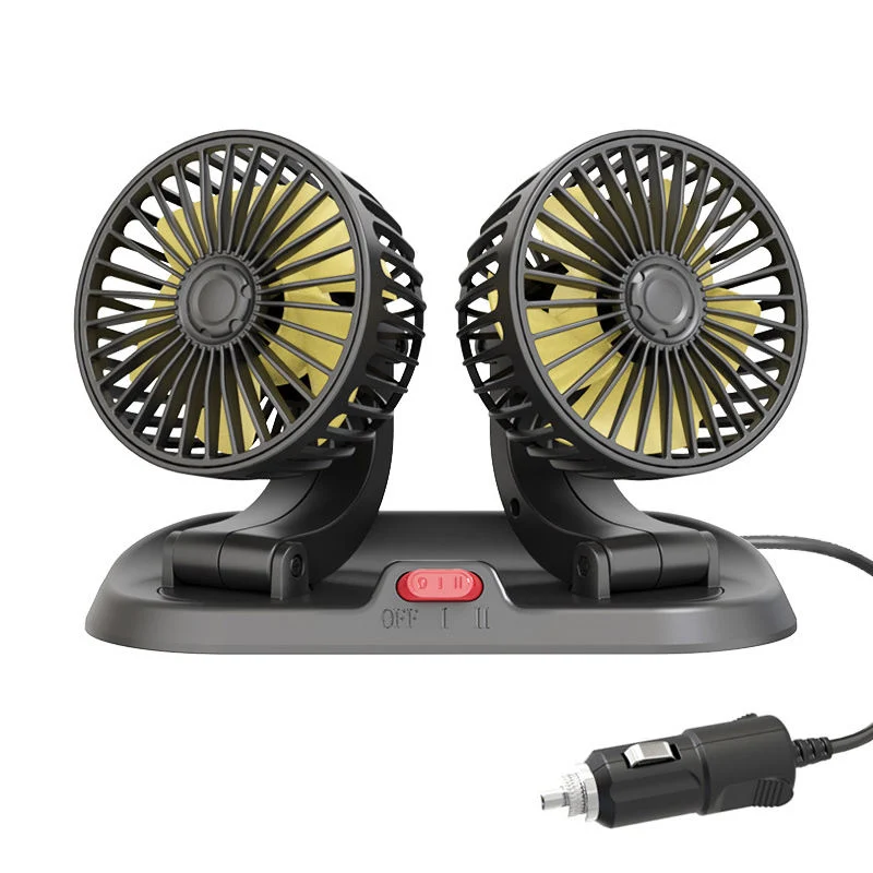 Portable Automotive Adjustable 12V 24V USB Mini Dual-Head Cooling Fan