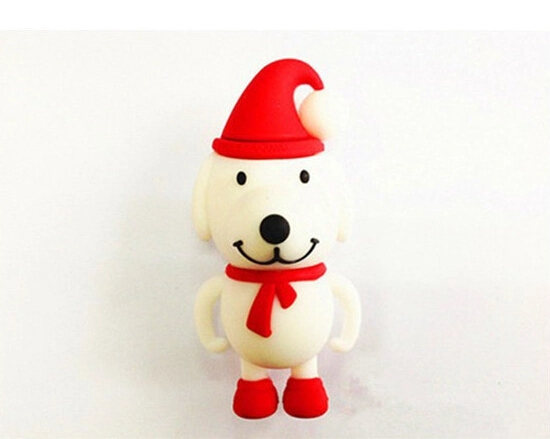 White Dog Flash Drive Stick U disco Thumb Pendrive USB Silicona