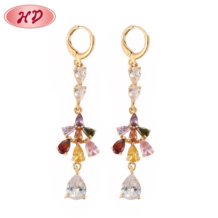 New Design Fashion Earring Gold Jewelry Rose Gold Color Plated Drop Earrings for Women