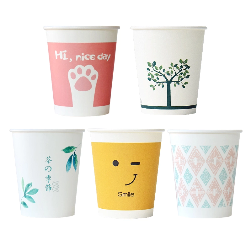 200ml Biodegradable Double Wall 8 Oz Cup Blue Paper Coffee Cups