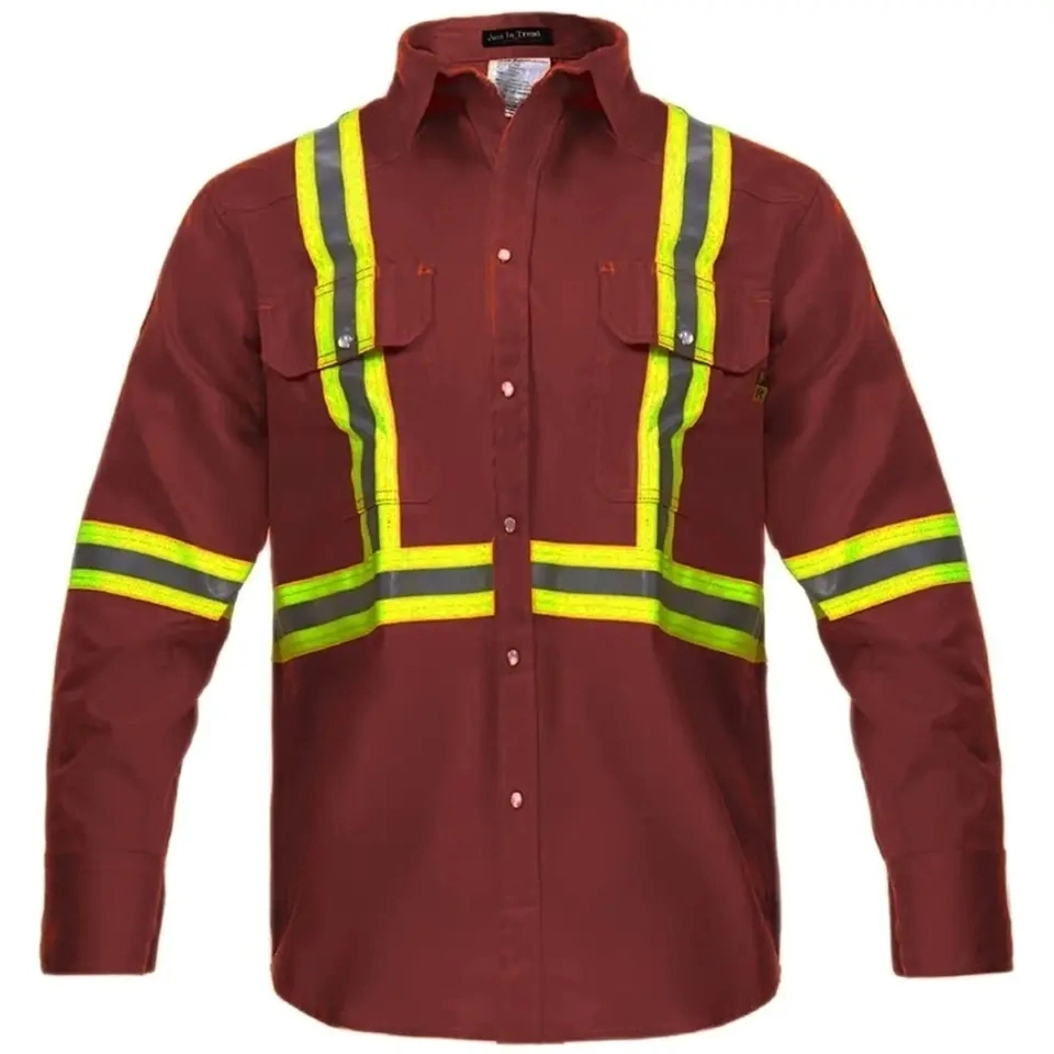 Frc Fire Proof Fire Retardant High Visiblity OEM New Arrival Working Uniform Reflective Long Sleeves Npfa for Men