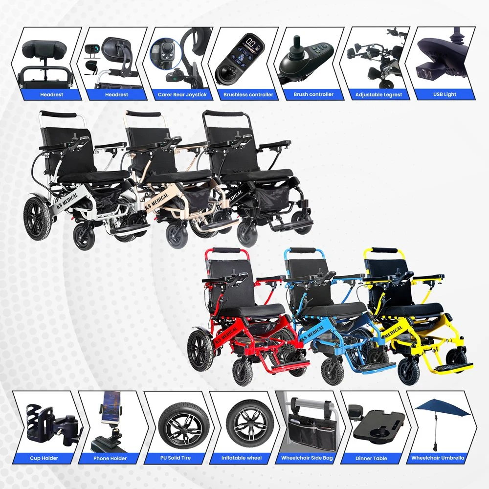 Ksm-601L LCD Joystick Buy Folding Electric Disabled Wholesale/Supplier Wheelchair Electric Solid Wheels for Disabled People