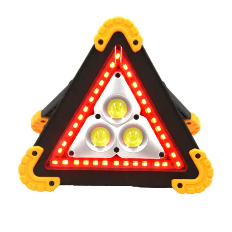 Triángulo Luz de emergencia de inundación Mango en carretera Luz de seguridad coche recargable Luz de trabajo COB LED parpadeante