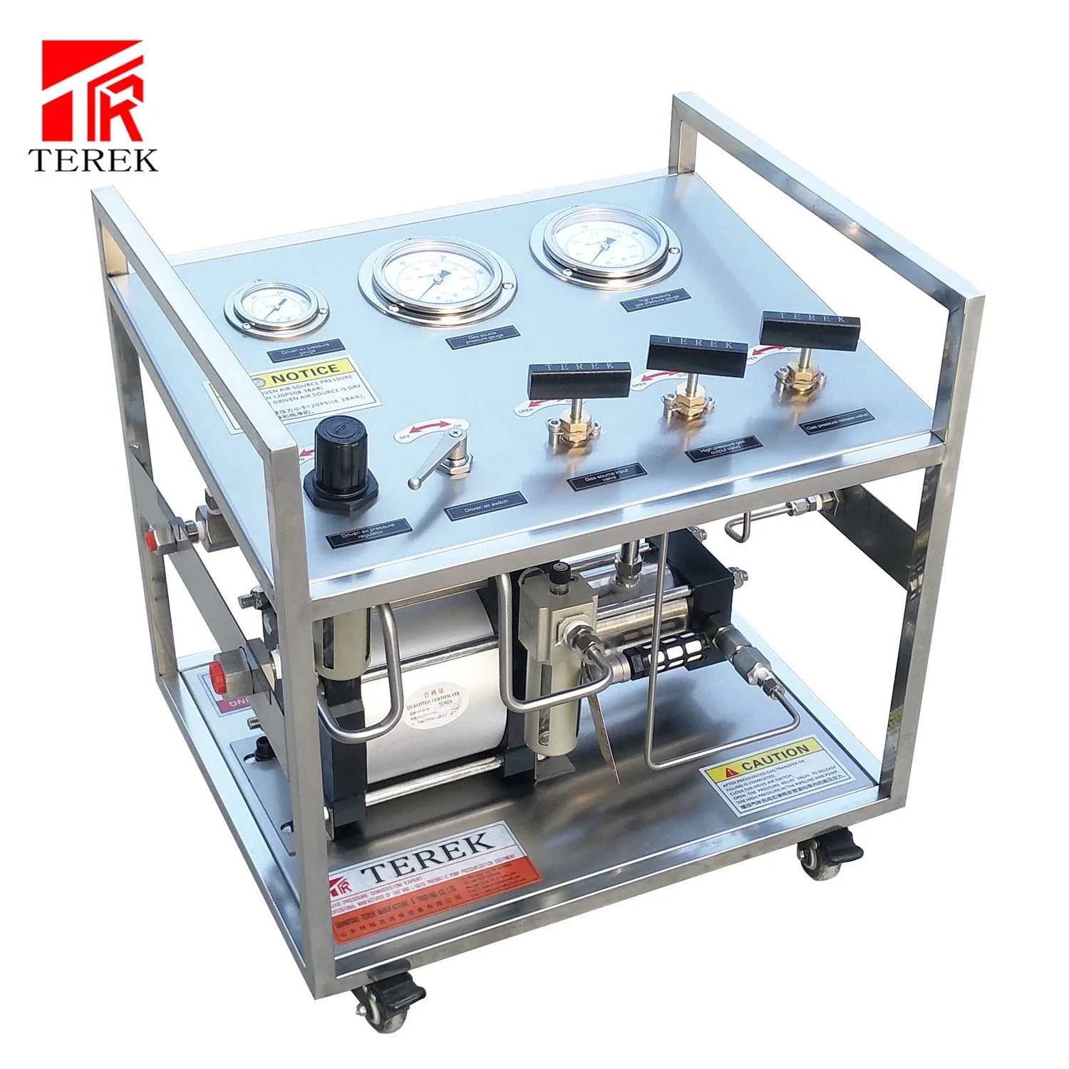 Terek Brand Best Price 480 Bar Output High Pressure Pneumatic Nitrogen Gas Booster Pump Filling Transfer Gas System