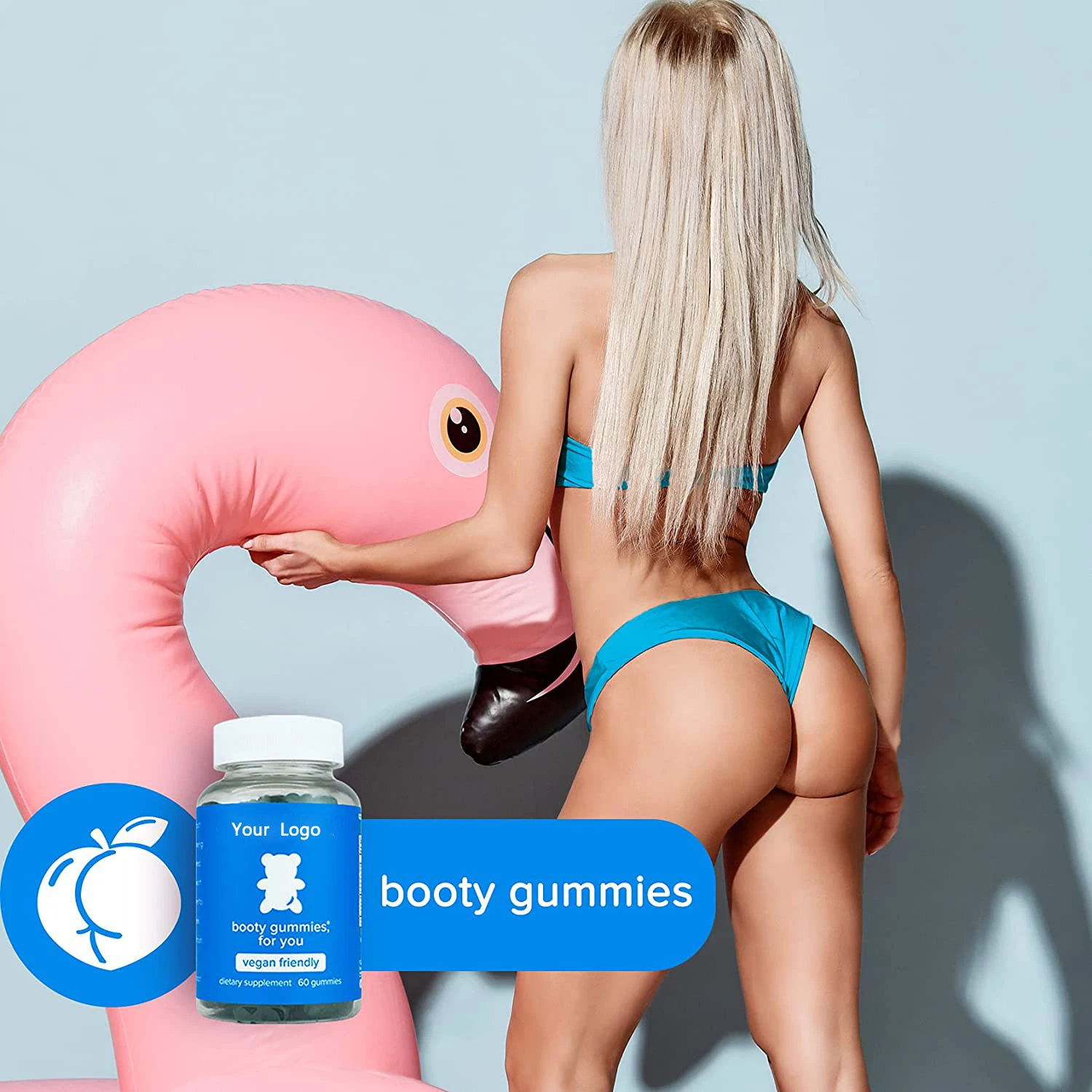 El Bbl Gummies OEM de etiqueta privada de la mejora de la nalga osos gomosos botín Gummies tabletas de Ginseng vitaminas