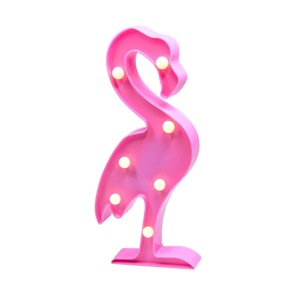 New Design Hot Sales Flamingo Shape Plastic Nightlight LED Wall Lamp Valentine Gift Marquee Sign Night Lights for Party Decor