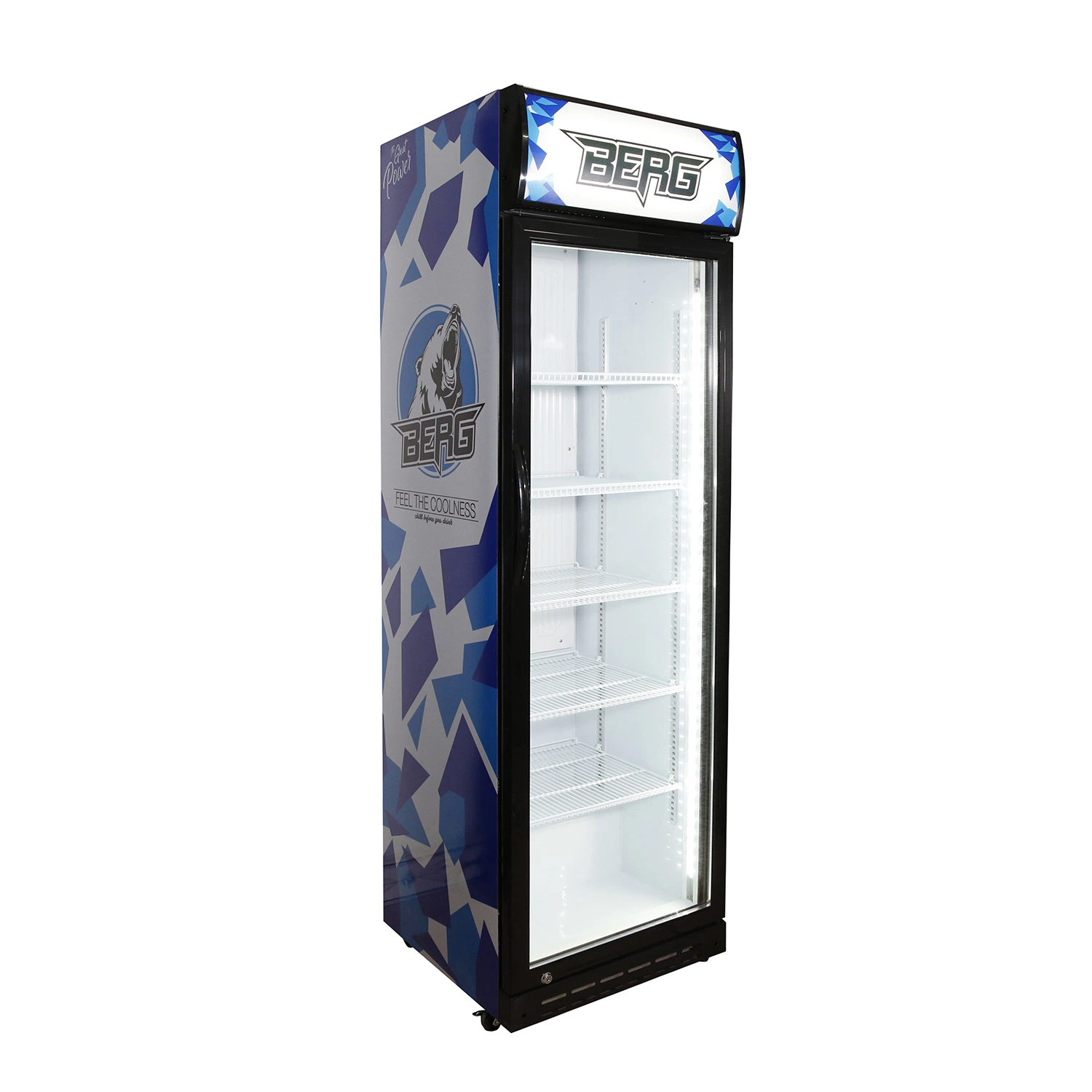 Hot Sale Restaurant Upright Showcase Cooler Cabinet for Fruit and Vegetable 388 Liters Single Door Upright Showcase, Upright Cooler, Glass Door Low Noise Fridge