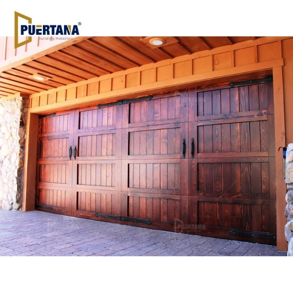 Carriage Style Wooden Flat Panel Solid Wood Garage Door