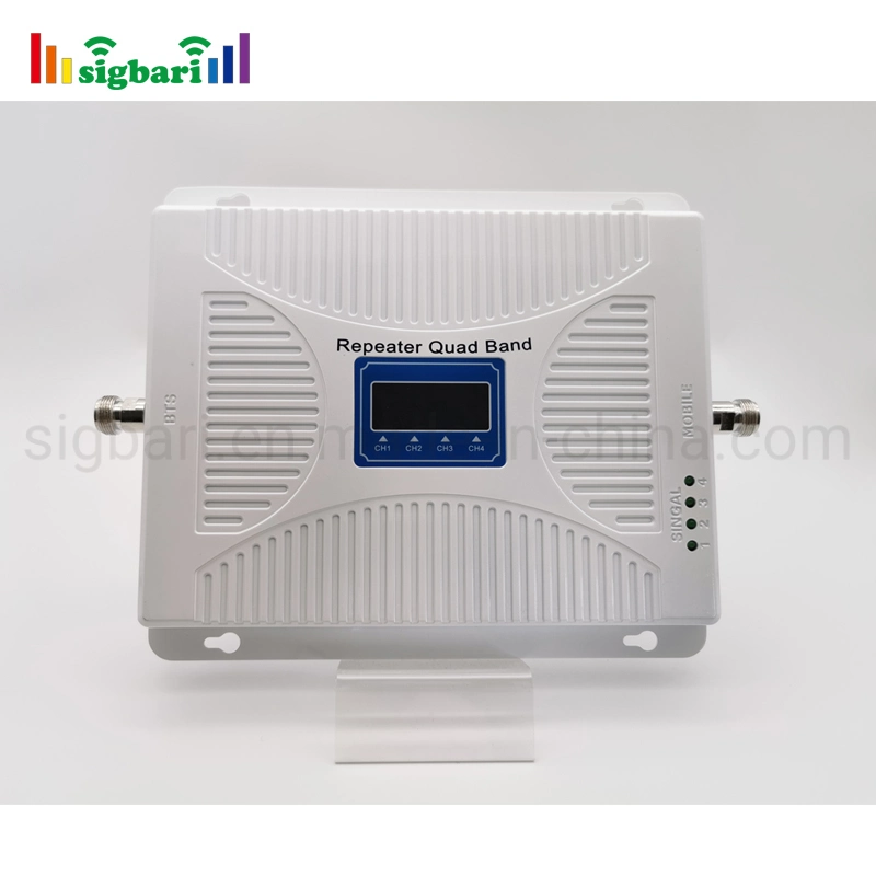 Sigbari Quad Band Repeater GSM Dcs UMTS Lte 2g 3G 4G Mobile Signal Booster Repeater 900 1800 2100 2600 MHz